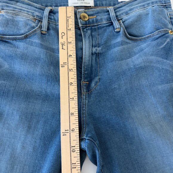 Frame Jeans Womens 27 Blue Le High Skinny Mid-Rise Fray Step Hem Stretch Denim - Picture 5 of 12